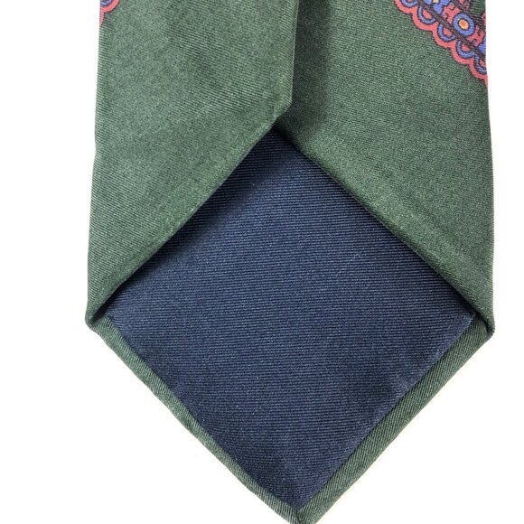 Vintage Polo Ralph Lauren Tie Dark Green Silk Paisley Handmade Italy Classic - Picture 5 of 9